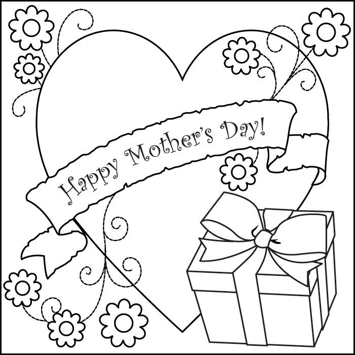 Printable happy mothers day 2014 kids coloring pages